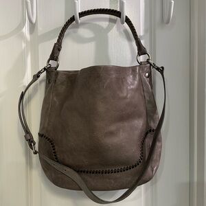 Frye Gray Leather Hobo Style Purse